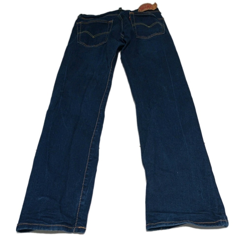 Levi's 501 Straight Leg Jeans Mens 32x32 Blue Denim Cotton Dark Wash Regular Fit - Picture 8 of 9